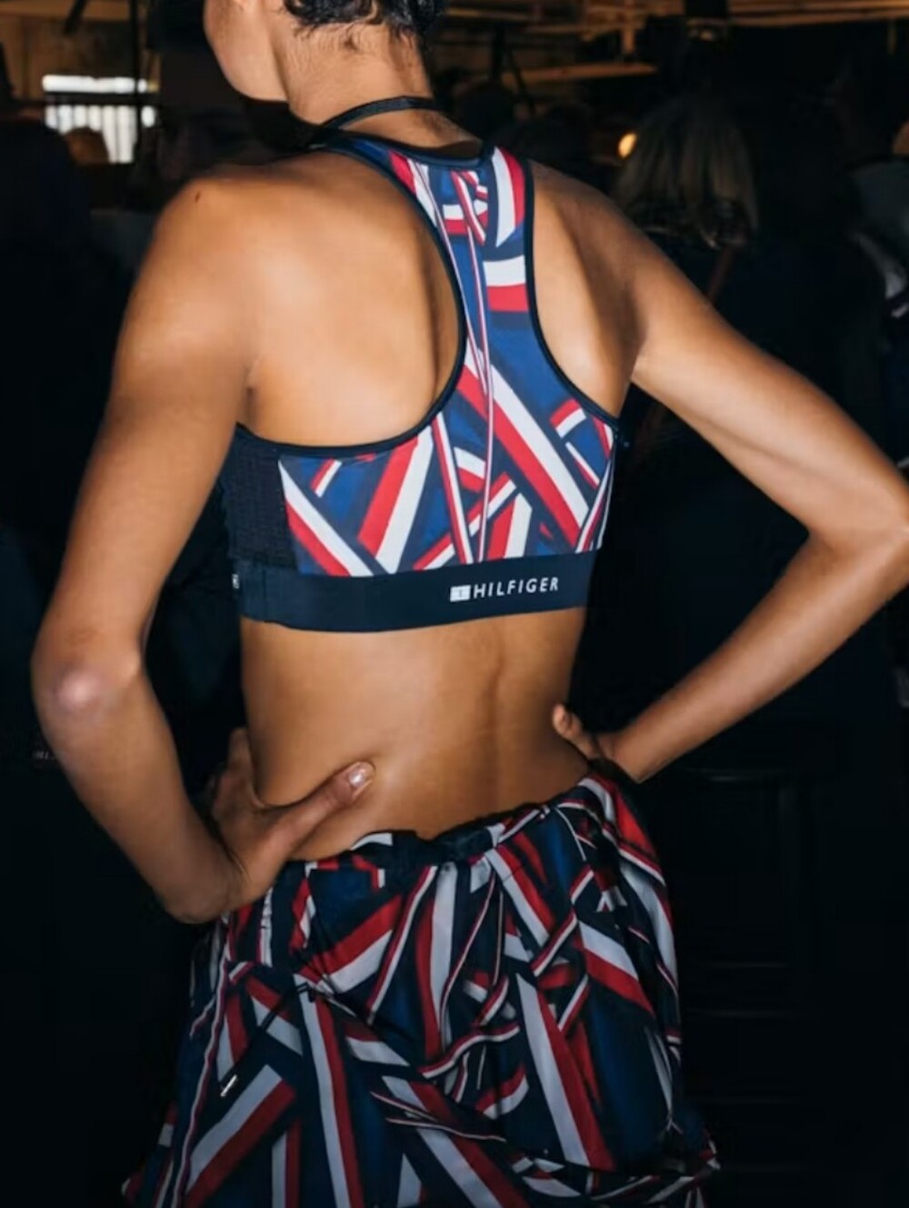 Tommy Hilfiger, Size S, Red White Blue, Sports Bra, Bikini Top, Racer Back